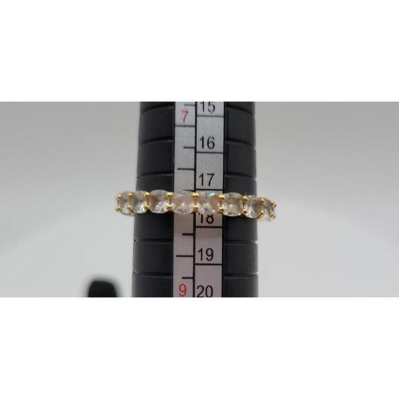 PAVOI 14K Gold Plated Eternity Ring for Women - Square-Cut CZ - Size 8 - NEW - Picture 7 of 7